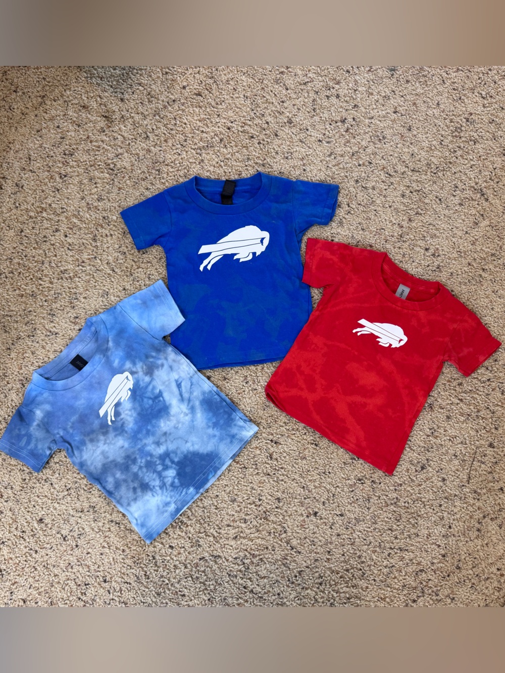 Set of 3 Buffalo Bills tie dyed 2T shirts NWOT